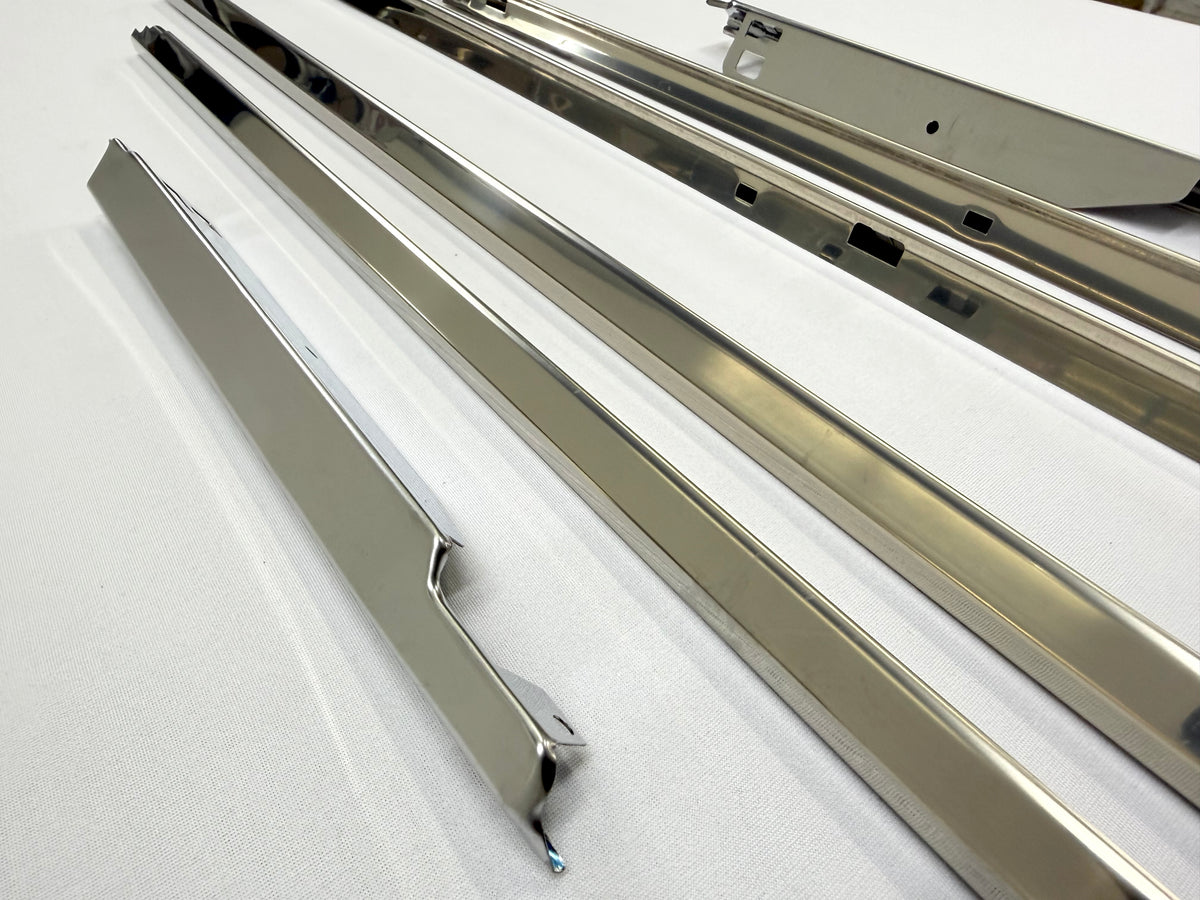 1963-64 CHEVY CHEVROLET IMPALA 2 DOOR HARDTOP EXTERIOR BELT LINE REVEAL MOLDINGS SET 6pc / STAINLESS STEEL / BELT VENT DOOR QUARTER WINDOW TRIM SET