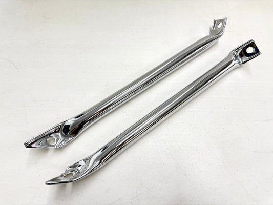 1963-64 CHEVY IMPALA BELAIR BISCAYNE FRONT BUMPER BRACKET TUBULAR BRACES (PAIR) / [SHOW CHROME FINISH] [NEW]