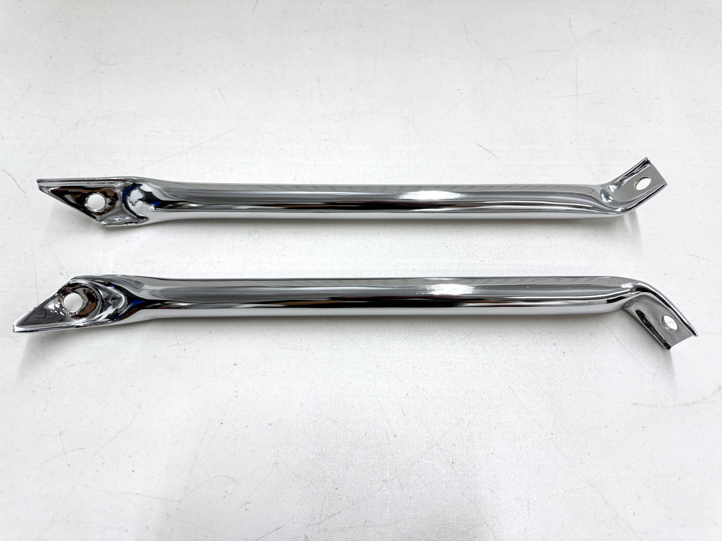 1963-64 CHEVY IMPALA BELAIR BISCAYNE FRONT BUMPER BRACKET TUBULAR BRACES (PAIR) / [SHOW CHROME FINISH] [NEW]