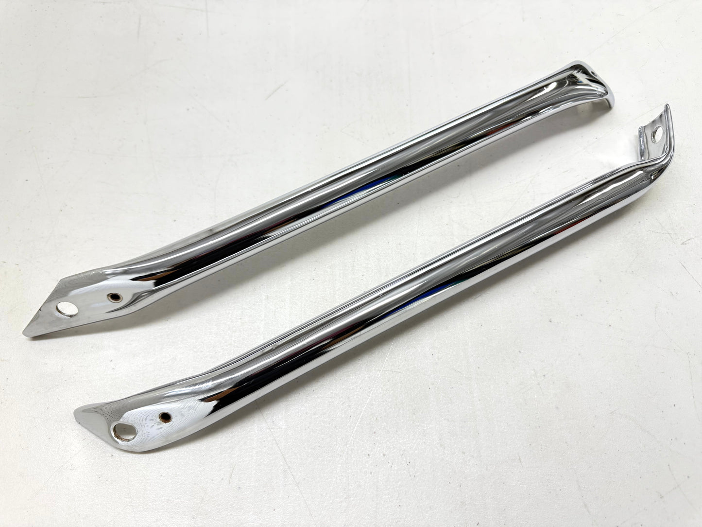 1963-64 CHEVY IMPALA BELAIR BISCAYNE FRONT BUMPER BRACKET TUBULAR BRACES (PAIR) / [SHOW CHROME FINISH] [NEW]