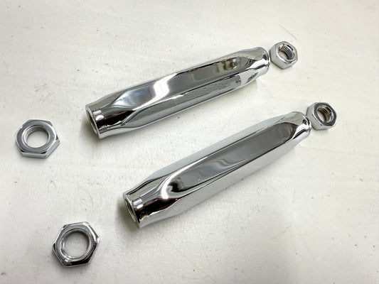 1955-57 GM FULL SIZE BELAIR HIGH PERFORMANCE BILLET ALUMINUM TIE ROD END ADJUSTING SLEEVES 1 PAIR / CHROME FINISH
