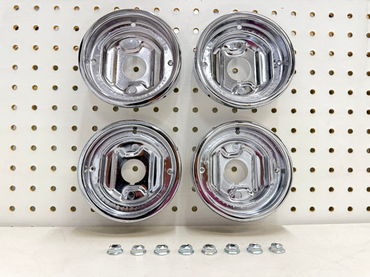 1960 CHEVY IMPALA BEL AIR BISCAYNE TAIL LAMP BASE , TAILLAMP BEZEL TAIL LIGHT HOUSING SET / IMPORT CHROME [NEW]