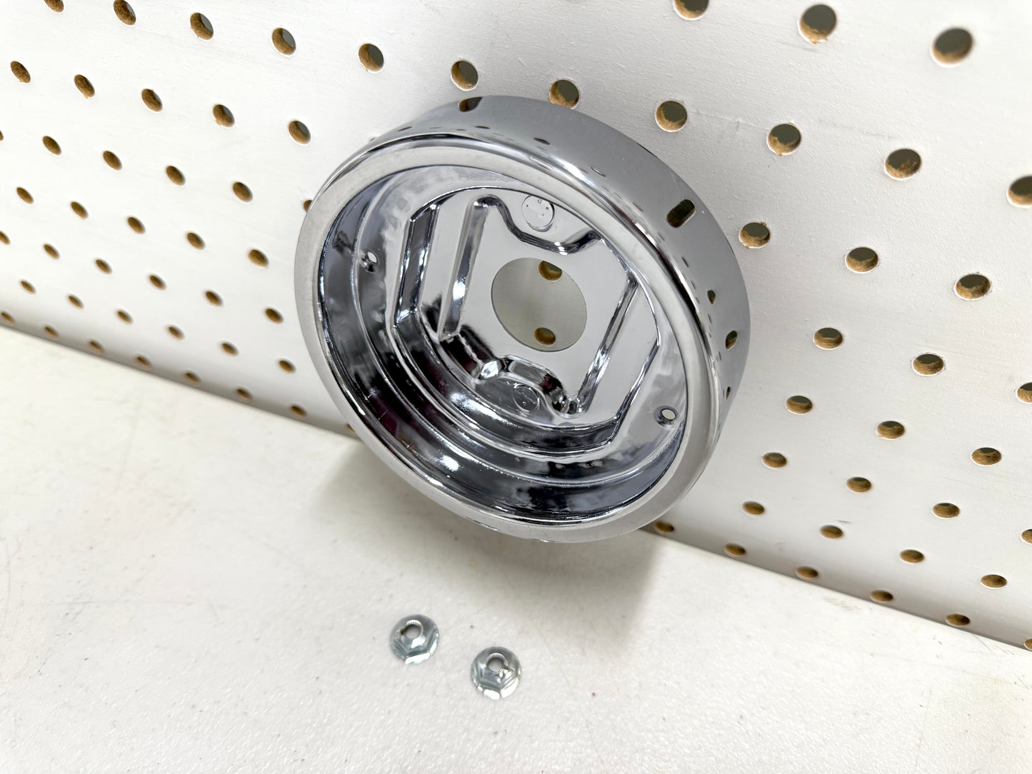 1960 CHEVY CHEVROLET IMPALA REAR BACKUP (REVERSE) LAMP BASE , TAILLAMP BEZEL , BACK UP LIGHT HOUSING 1PC / IMPORT CHROME [NEW]