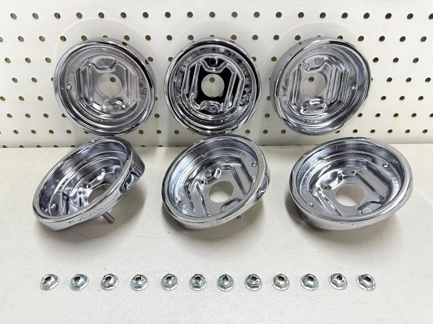 1960 CHEVY IMPALA BEL AIR BISCAYNE COMPLETE TAIL LAMP BASE SET (TAILLAMP BEZEL TAIL LIGHT HOUSING SET) 6PC / IMPORT CHROME [NEW]
