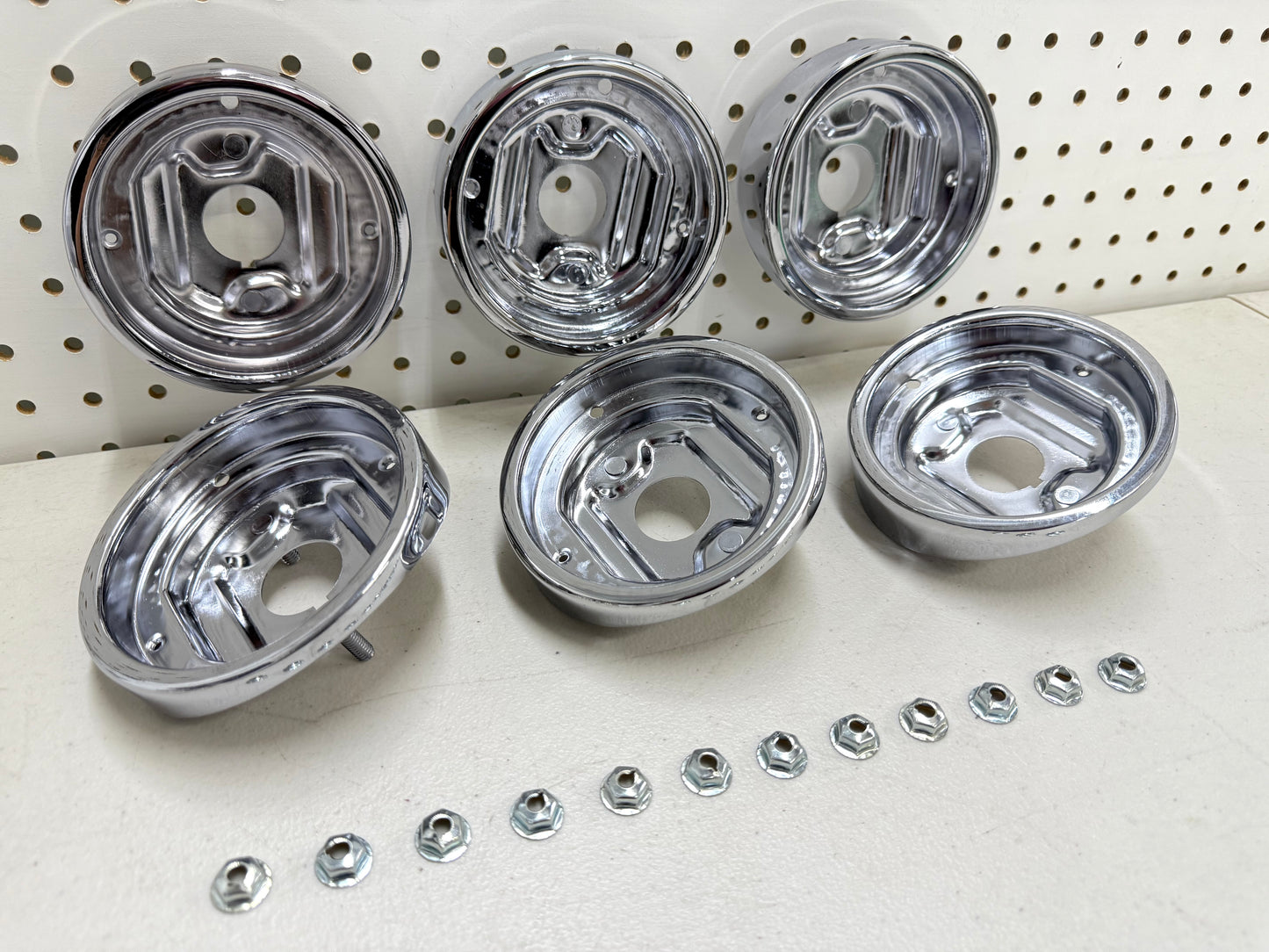 1960 CHEVY IMPALA BEL AIR BISCAYNE COMPLETE TAIL LAMP BASE SET (TAILLAMP BEZEL TAIL LIGHT HOUSING SET) 6PC / IMPORT CHROME [NEW]