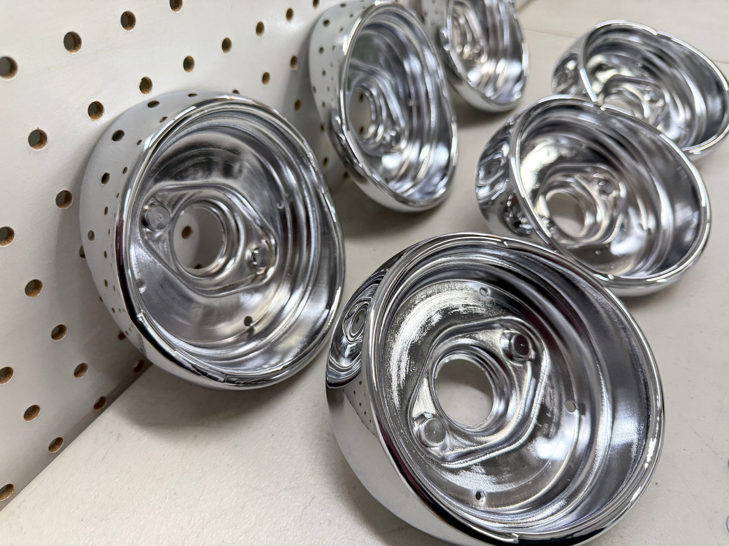 1961 CHEVY IMPALA BEL AIR BISCAYNE COMPLETE TAIL LAMP BASE SET (TAILLAMP BEZEL TAIL LIGHT HOUSING SET) 6PC / IMPORT CHROME [NEW]