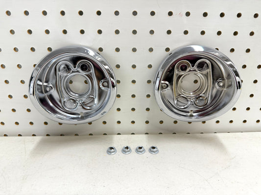 1962 CHEVY IMPALA BEL AIR BISCAYNE TAIL LAMP BASE , TAILLAMP BEZEL TAIL LIGHT HOUSING 1PAIR / IMPORT CHROME [NEW]