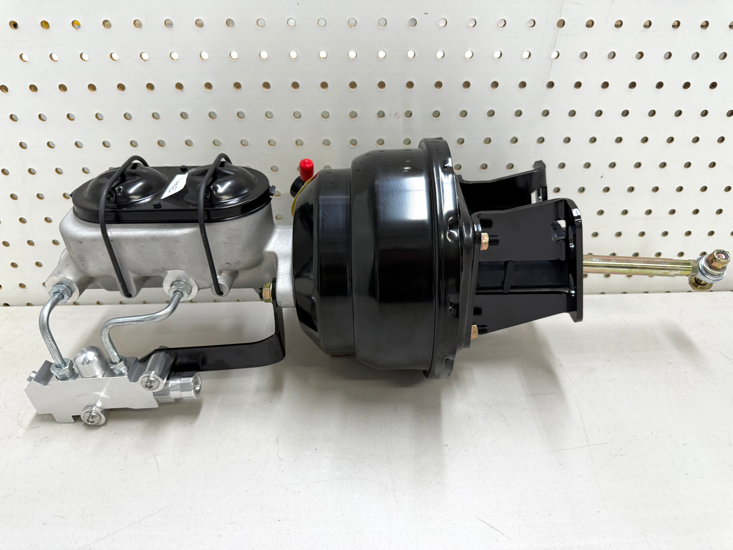 1958-1964 CHEVY FULL-SIZE / IMPALA 8" POWER BRAKE DUAL BOOSTER MASTER CONVERSION KIT (FOR DISC & DISC BRAKE) / BLACK & SILVER COMBO