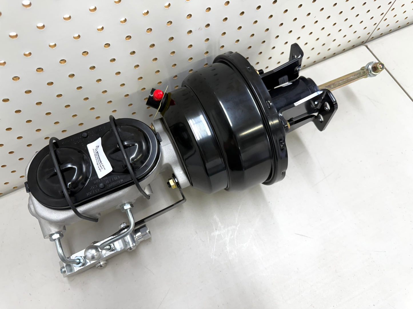 1958-1964 CHEVY FULL-SIZE / IMPALA 8" POWER BRAKE DUAL BOOSTER MASTER CONVERSION KIT (FOR DISC & DISC BRAKE) / BLACK & SILVER COMBO