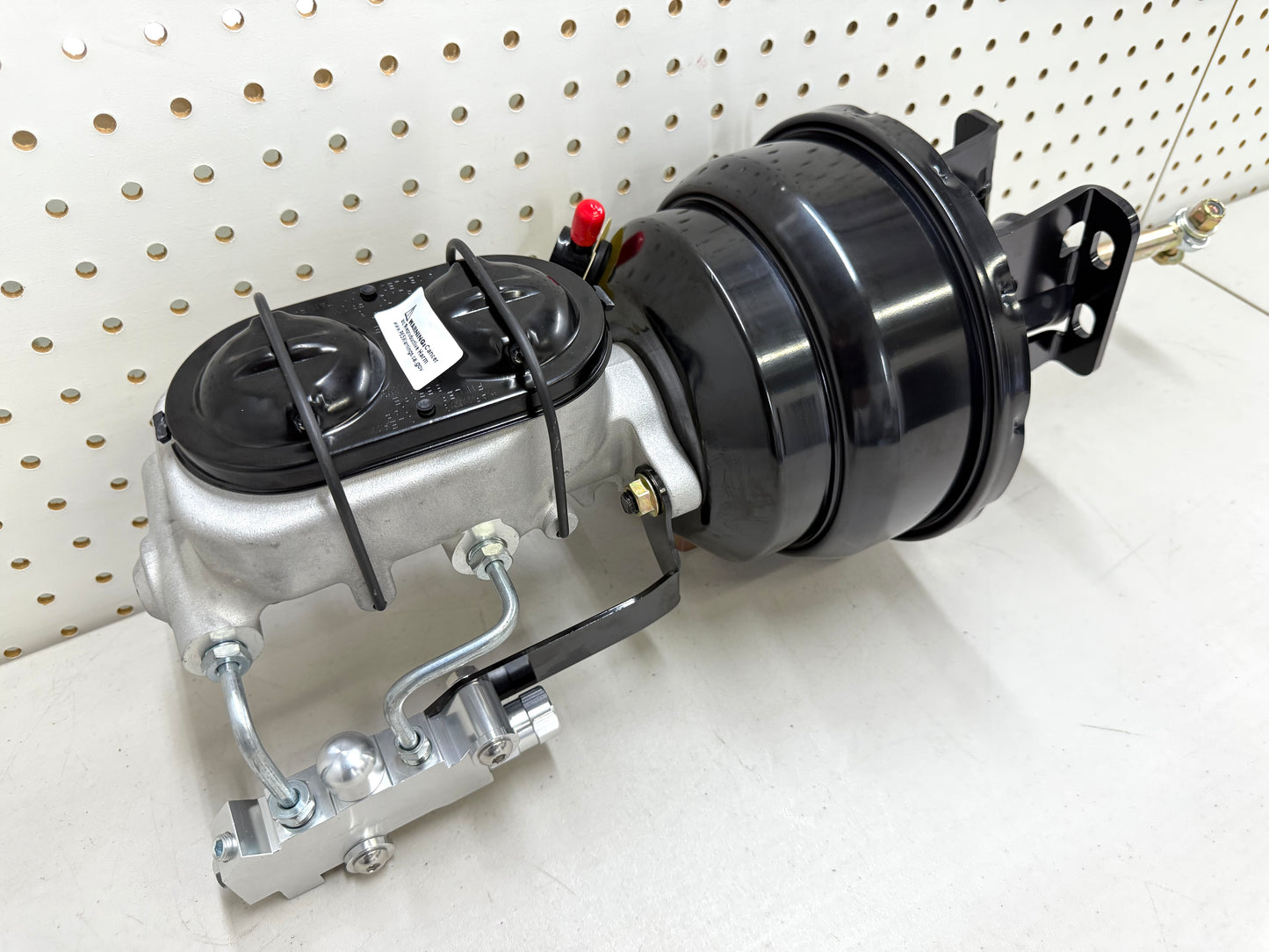 1958-1964 CHEVY FULL-SIZE / IMPALA 8" POWER BRAKE DUAL BOOSTER MASTER CONVERSION KIT (FOR DISC & DISC BRAKE) / BLACK & SILVER COMBO