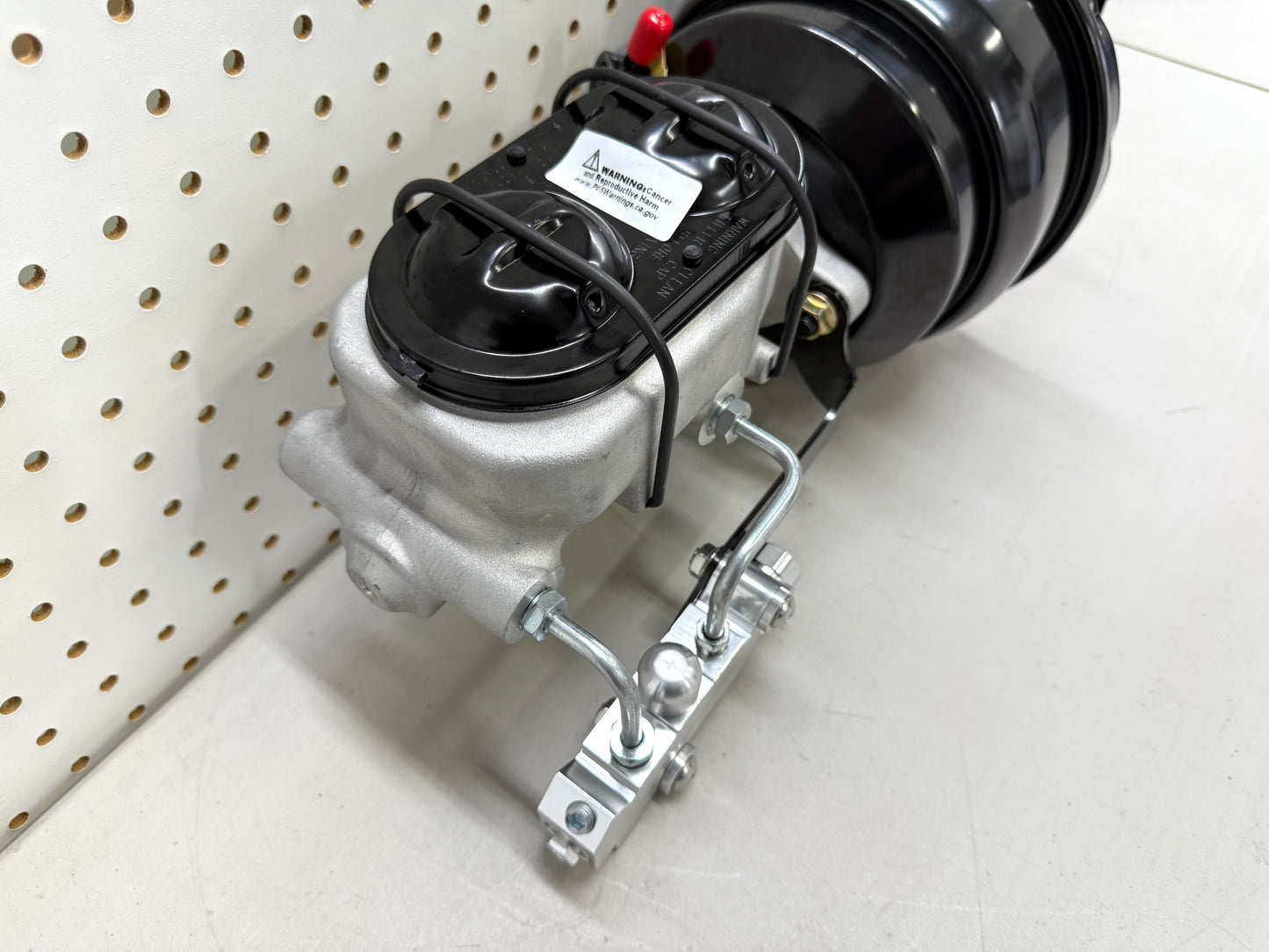 1958-1964 CHEVY FULL-SIZE / IMPALA 8" POWER BRAKE DUAL BOOSTER MASTER CONVERSION KIT (FOR DISC & DISC BRAKE) / BLACK & SILVER COMBO