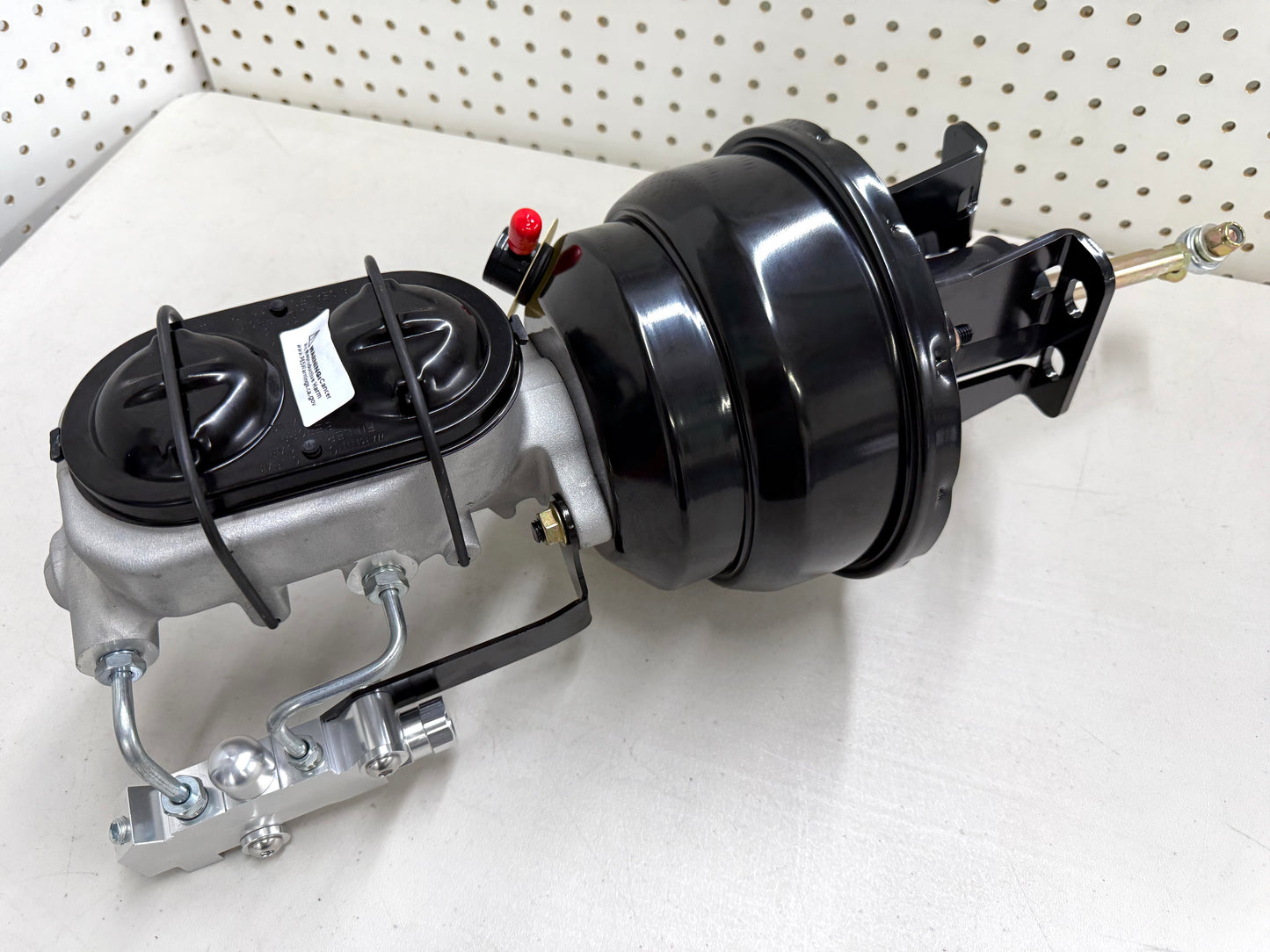 1958-1964 CHEVY FULL-SIZE / IMPALA 8" POWER BRAKE DUAL BOOSTER MASTER CONVERSION KIT (FOR DISC & DISC BRAKE) / BLACK & SILVER COMBO