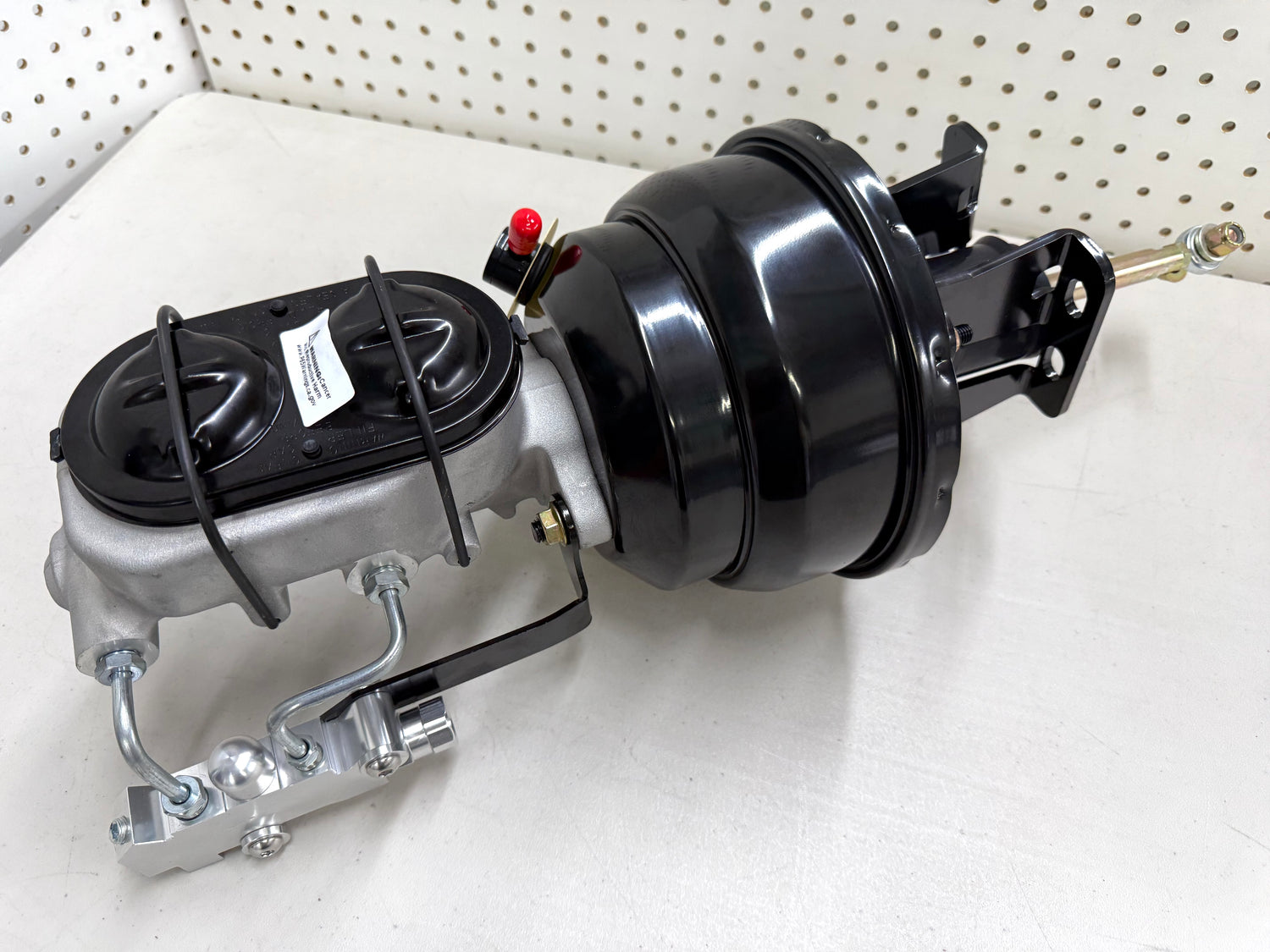 1958-1964 CHEVY FULL-SIZE / IMPALA 8" POWER BRAKE DUAL BOOSTER MASTER CONVERSION KIT (FOR DISC & DISC BRAKE) / BLACK & SILVER COMBO