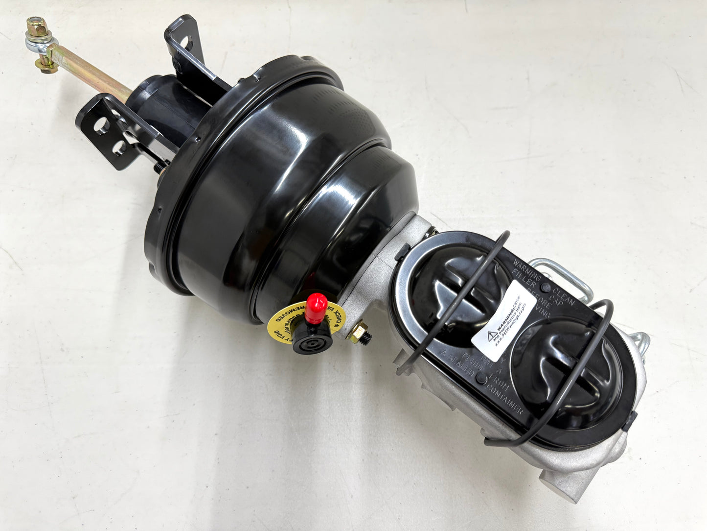 1958-1964 CHEVY FULL-SIZE / IMPALA 8" POWER BRAKE DUAL BOOSTER MASTER CONVERSION KIT (FOR DISC & DISC BRAKE) / BLACK & SILVER COMBO