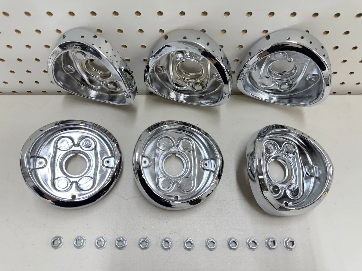 1962 CHEVY IMPALA BEL AIR BISCAYNE COMPLETE TAIL LAMP BASE SET (TAILLAMP BEZEL TAIL LIGHT HOUSING SET) 6PC / IMPORT CHROME [NEW]