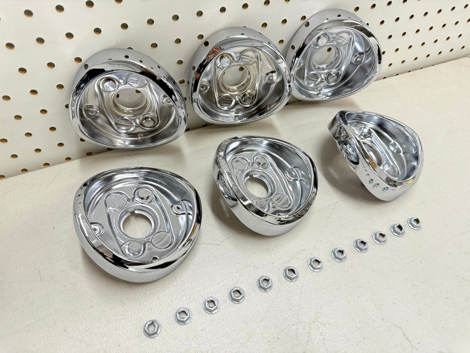 1962 CHEVY IMPALA BEL AIR BISCAYNE COMPLETE TAIL LAMP BASE SET (TAILLAMP BEZEL TAIL LIGHT HOUSING SET) 6PC / IMPORT CHROME [NEW]