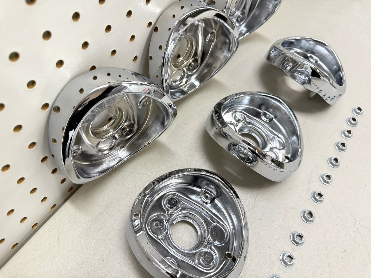 1962 CHEVY IMPALA BEL AIR BISCAYNE COMPLETE TAIL LAMP BASE SET (TAILLAMP BEZEL TAIL LIGHT HOUSING SET) 6PC / IMPORT CHROME [NEW]