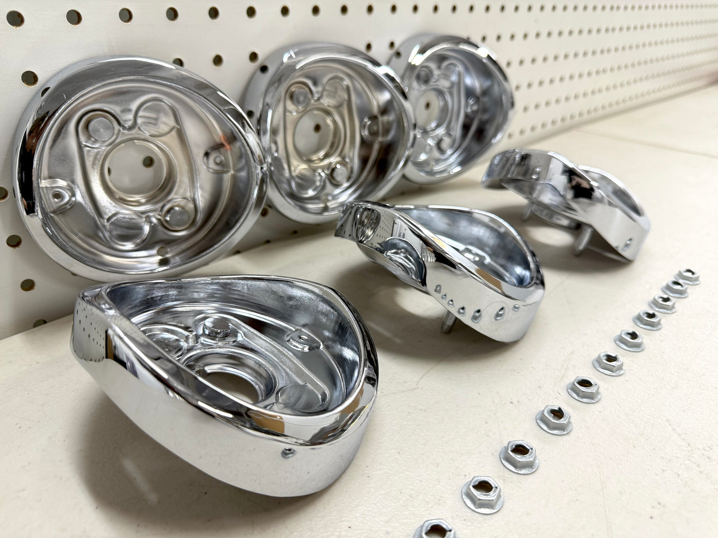 1962 CHEVY IMPALA BEL AIR BISCAYNE COMPLETE TAIL LAMP BASE SET (TAILLAMP BEZEL TAIL LIGHT HOUSING SET) 6PC / IMPORT CHROME [NEW]