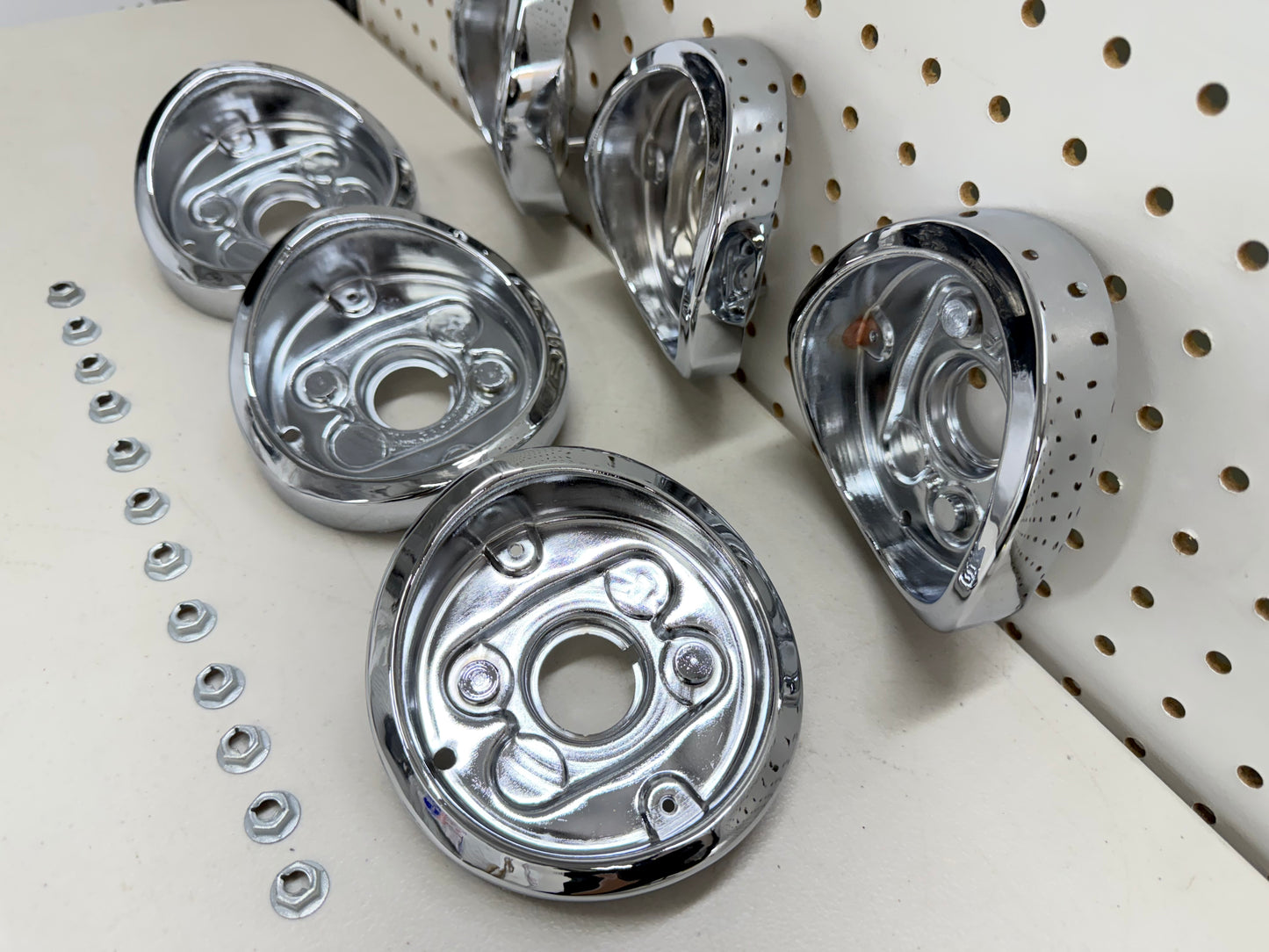1962 CHEVY IMPALA BEL AIR BISCAYNE COMPLETE TAIL LAMP BASE SET (TAILLAMP BEZEL TAIL LIGHT HOUSING SET) 6PC / IMPORT CHROME [NEW]