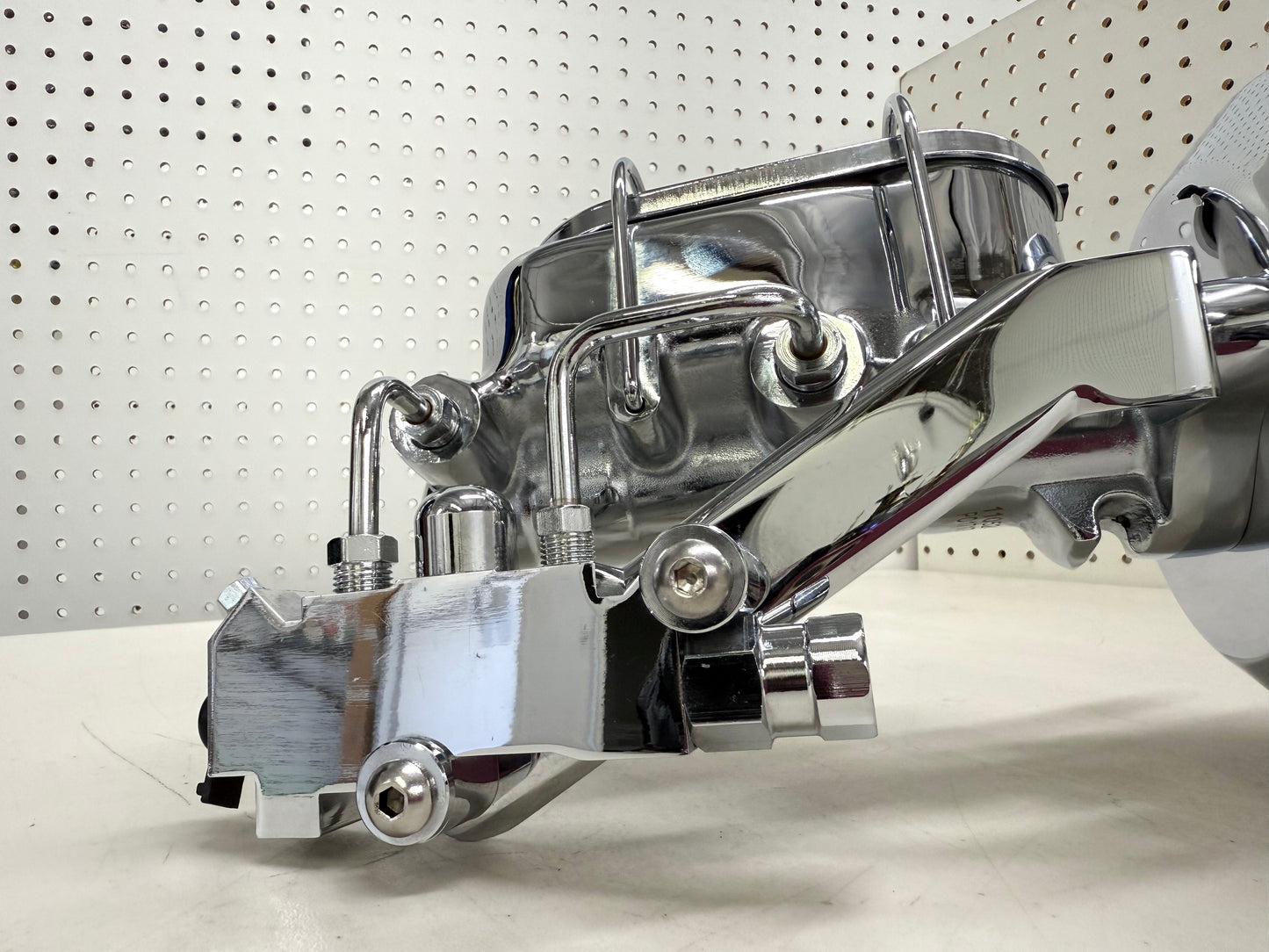 1958-1964 CHEVY FULL-SIZE / IMPALA 8" POWER BRAKE DUAL BOOSTER MASTER CONVERSION KIT (FOR DISC & DISC BRAKE) / CHROME FINISH