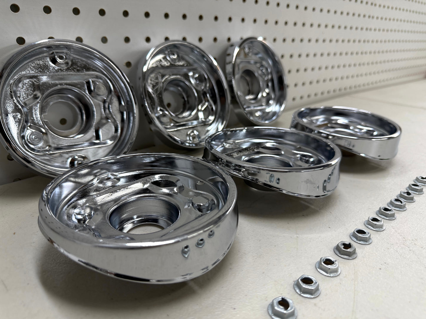 1963 CHEVY IMPALA BEL AIR BISCAYNE COMPLETE TAIL LAMP BASE SET (TAILLAMP BEZEL TAIL LIGHT HOUSING SET) 6PC / IMPORT CHROME [NEW]