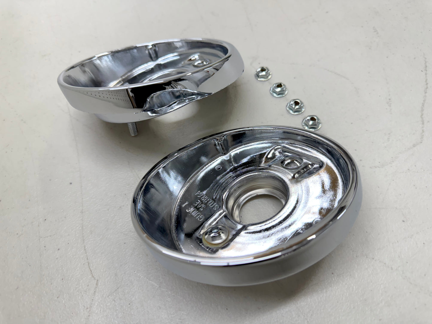 1964 CHEVY IMPALA BEL AIR BISCAYNE TAIL LAMP BASE , TAILLAMP BEZEL TAIL LIGHT HOUSING 1PAIR LH and RH / IMPORT CHROME [NEW]