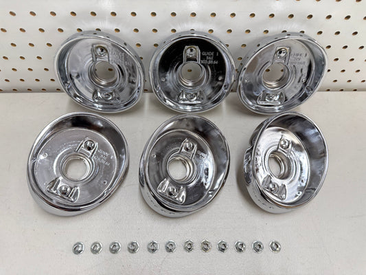 1964 CHEVY IMPALA BEL AIR BISCAYNE COMPLETE TAIL LAMP BASE SET (TAILLAMP BEZEL TAIL LIGHT HOUSING SET) 6PC / IMPORT CHROME [NEW]