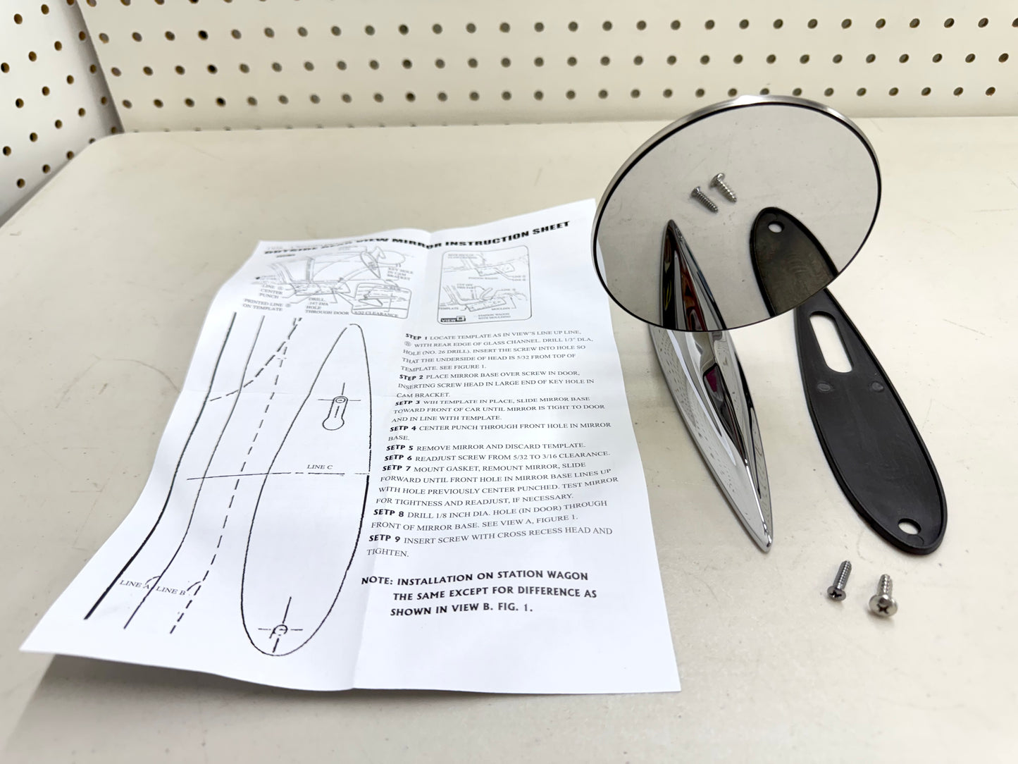 1958 CHEVY IMPALA BEL AIR BISCAYNE / FULL SIZE OUTSIDE EXTERIOR CHROME DOOR MIRROR 1PC LH OR RH [NEW]