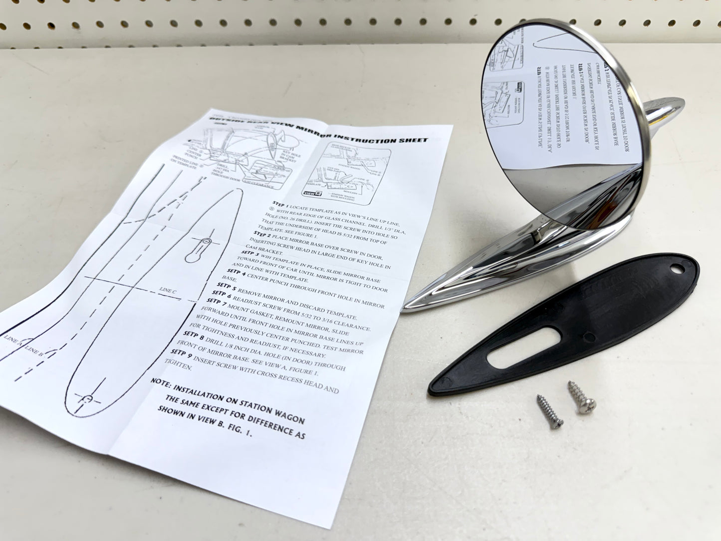 1958 CHEVY IMPALA BEL AIR BISCAYNE / FULL SIZE OUTSIDE EXTERIOR CHROME DOOR MIRROR 1PC LH OR RH [NEW]