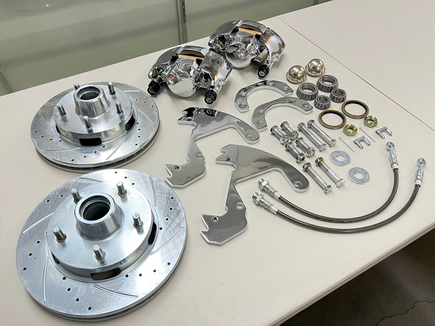 1955-57 CHEVY BEL AIR POWER BRAKE ZERO OFFSET BOLT-ON FRONT DISC