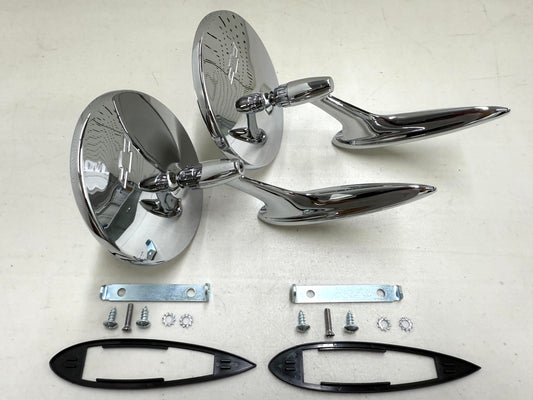 1963-64 CHEVY IMPALA BEL AIR BISCAYNE / FULL SIZE OUTSIDE EXTERIOR CHROME DOOR MIRROR 1SET LH/RH [NEW]