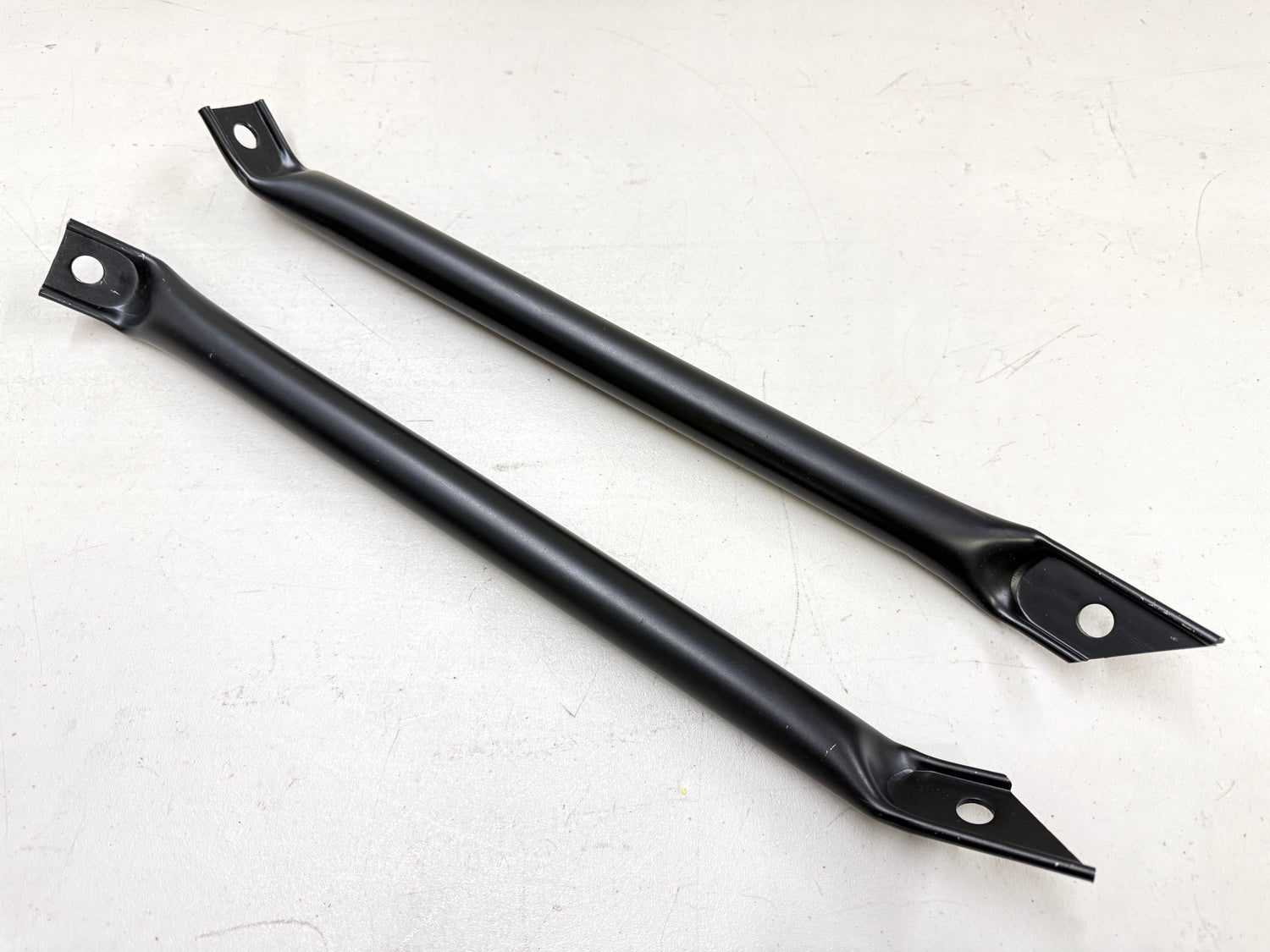 1963-64 CHEVY IMPALA BELAIR BISCAYNE FRONT BUMPER BRACKET TUBULAR BRACES (PAIR) / [NEW] [BLACK]
