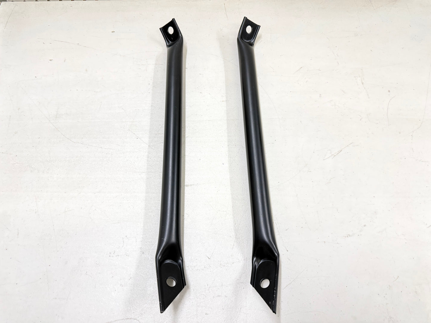1963-64 CHEVY IMPALA BELAIR BISCAYNE FRONT BUMPER BRACKET TUBULAR BRACES (PAIR) / [NEW] [BLACK]