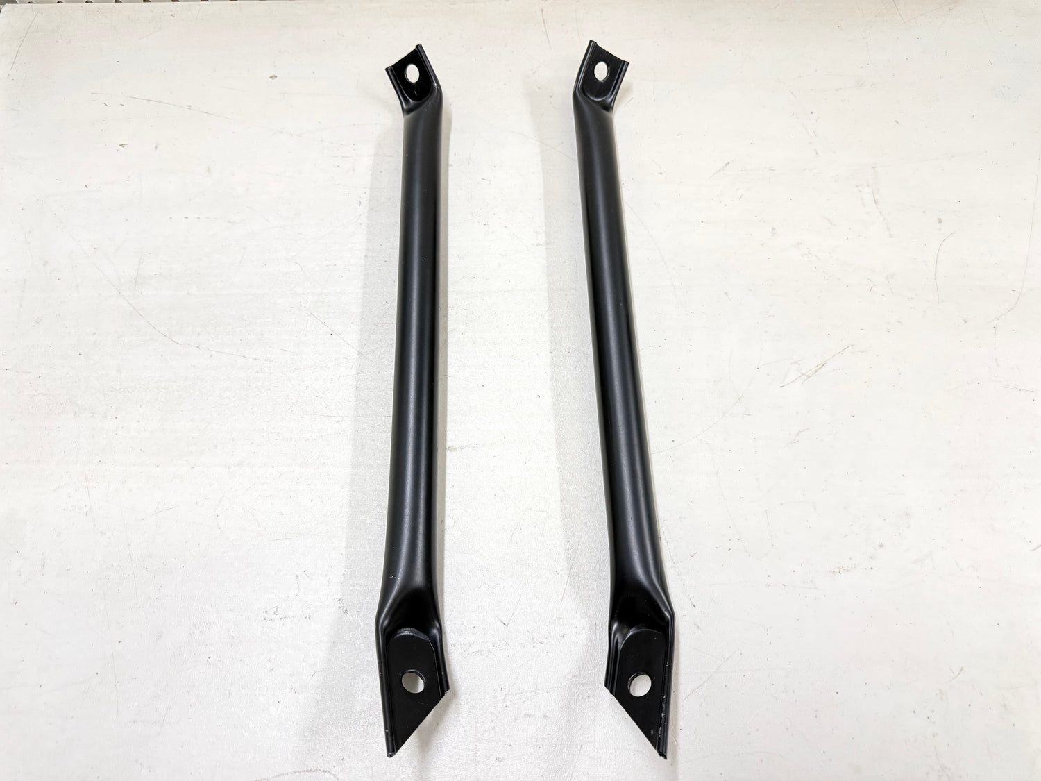 1963-64 CHEVY IMPALA BELAIR BISCAYNE FRONT BUMPER BRACKET TUBULAR BRACES (PAIR) / [NEW] [BLACK]