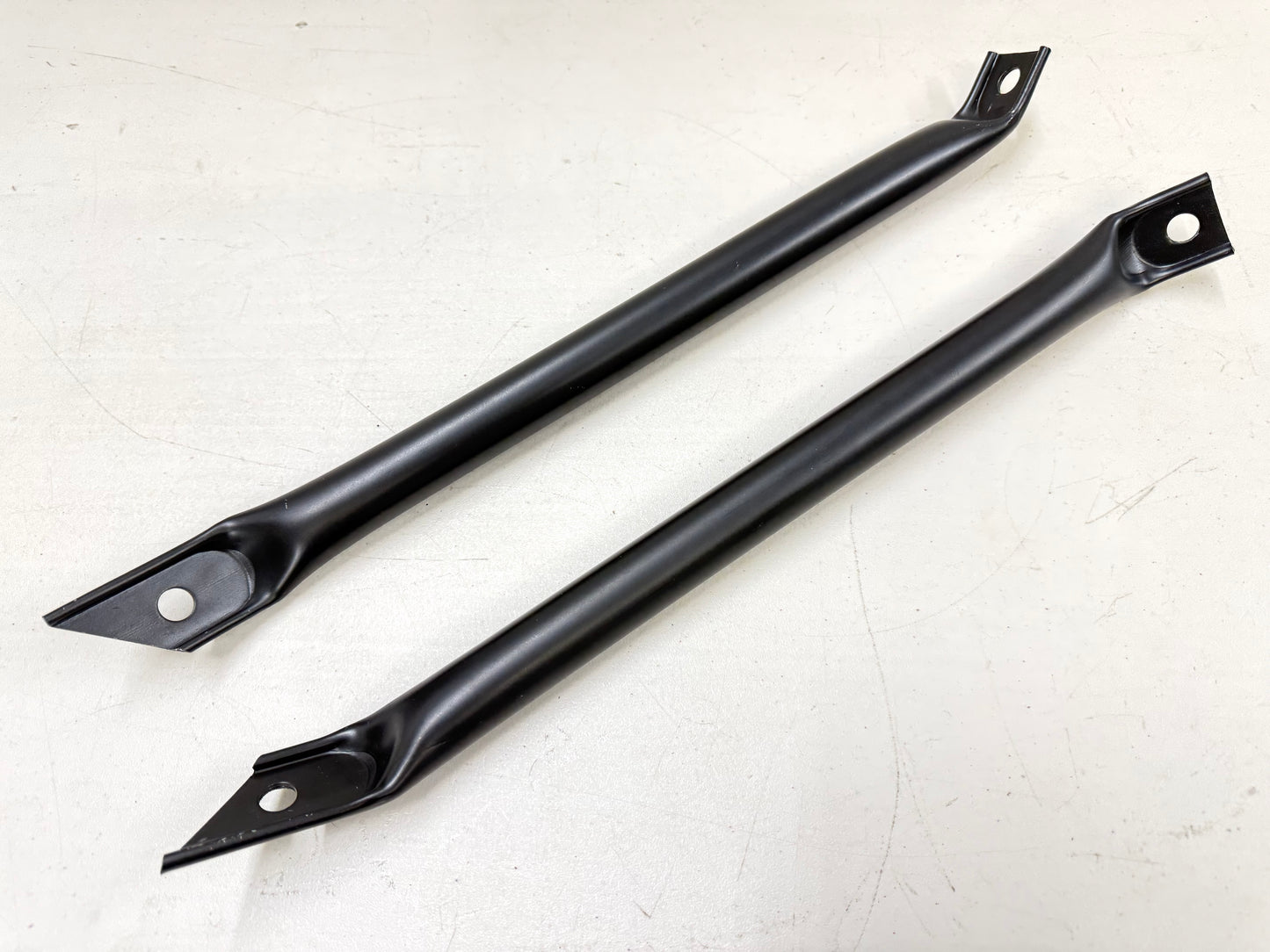 1963-64 CHEVY IMPALA BELAIR BISCAYNE FRONT BUMPER BRACKET TUBULAR BRACES (PAIR) / [NEW] [BLACK]