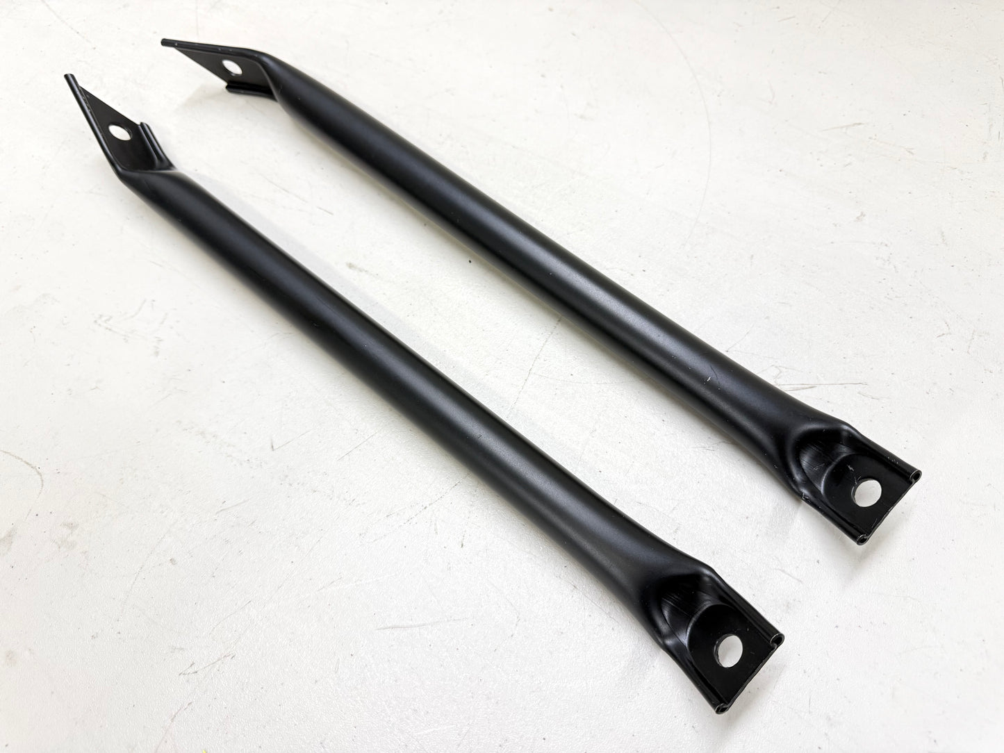 1963-64 CHEVY IMPALA BELAIR BISCAYNE FRONT BUMPER BRACKET TUBULAR BRACES (PAIR) / [NEW] [BLACK]