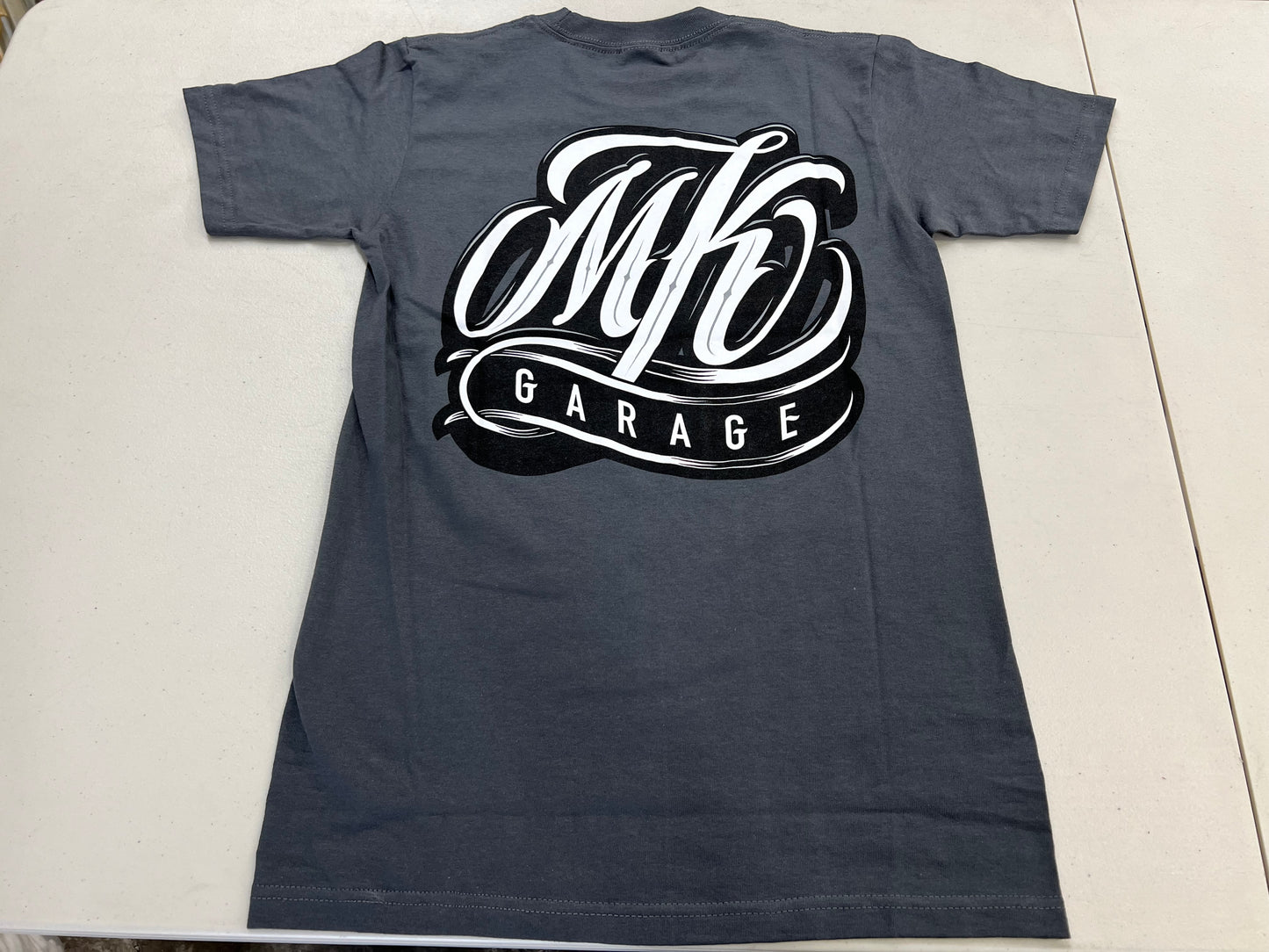 MK GARAGE | OG ABEL DESIGN Short Sleeve Tshirt T shirt [GRAPHITE GREY/S-4XL] / Classic car Lowrider Hydraulics Mens Ladies Unisex