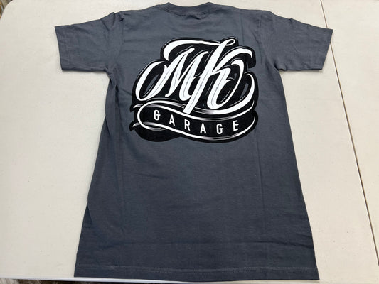 MK GARAGE | OG ABEL DESIGN Short Sleeve Tshirt T shirt [GRAPHITE GREY/S-4XL] / Classic car Lowrider Hydraulics Mens Ladies Unisex