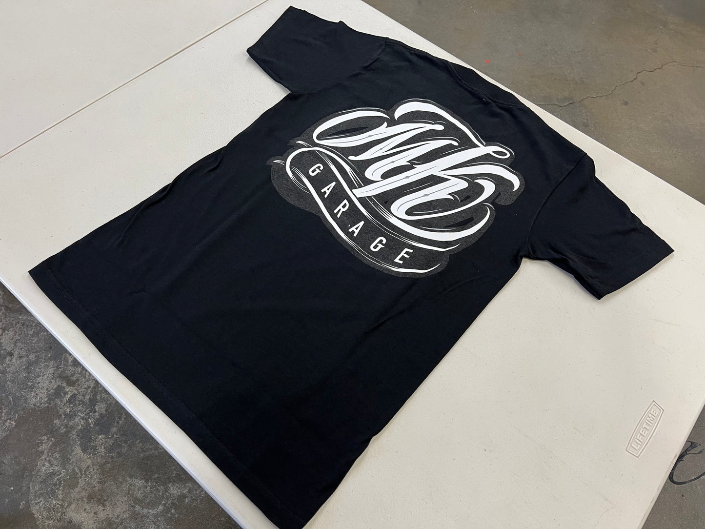 MK GARAGE | OG ABEL DESIGN Short Sleeve Tshirt T shirt [BLACK/S-4XL] / Classic car Lowrider Hydraulics Mens Ladies Unisex