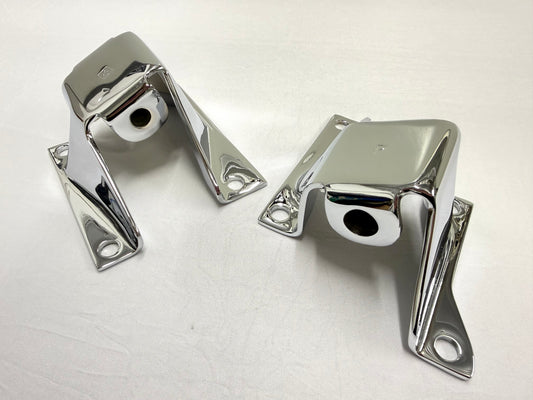 [ORIGINAL OEM RESTORED] 1958-64 CHEVY IMPALA BELAIR BISCAYNE V8 283, 327 ENGINE FRAME MOUNTS (PAIR) / TRIPLE CHROME FINISH