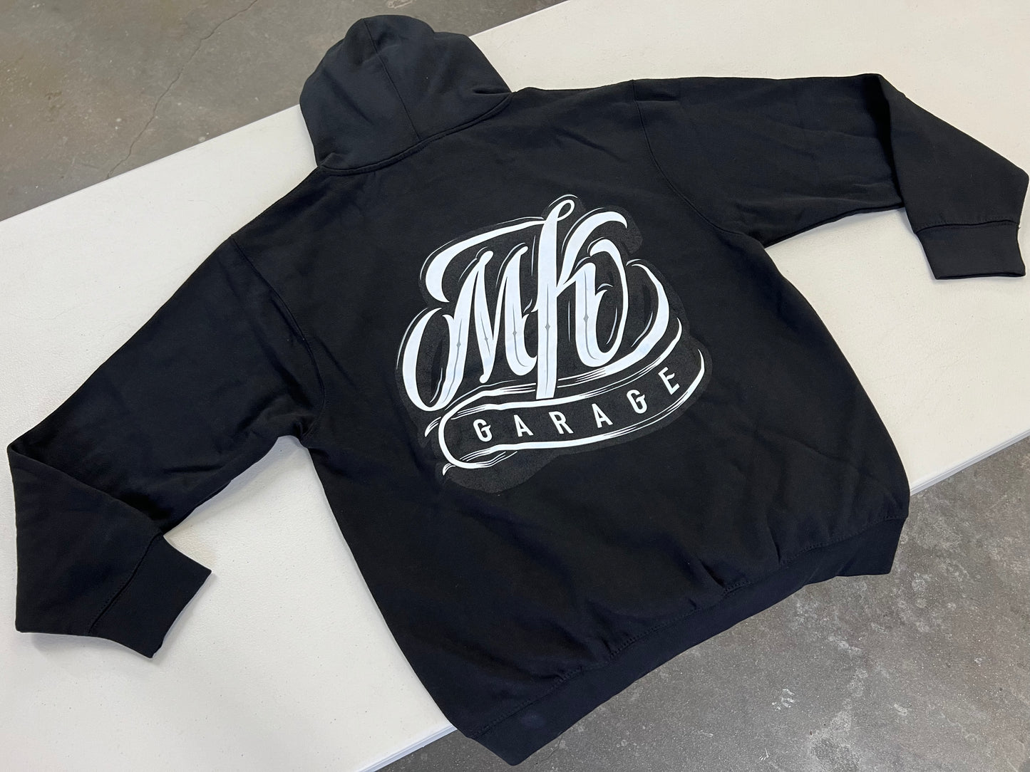 MK GARAGE | OG ABEL DESIGN COMFORT PULLOVER HOODIE SWEATER [BLACK/S-3XL] / Classic car Lowrider Hydraulics Mens Ladies Unisex Hooded Sweatshirt Fleece