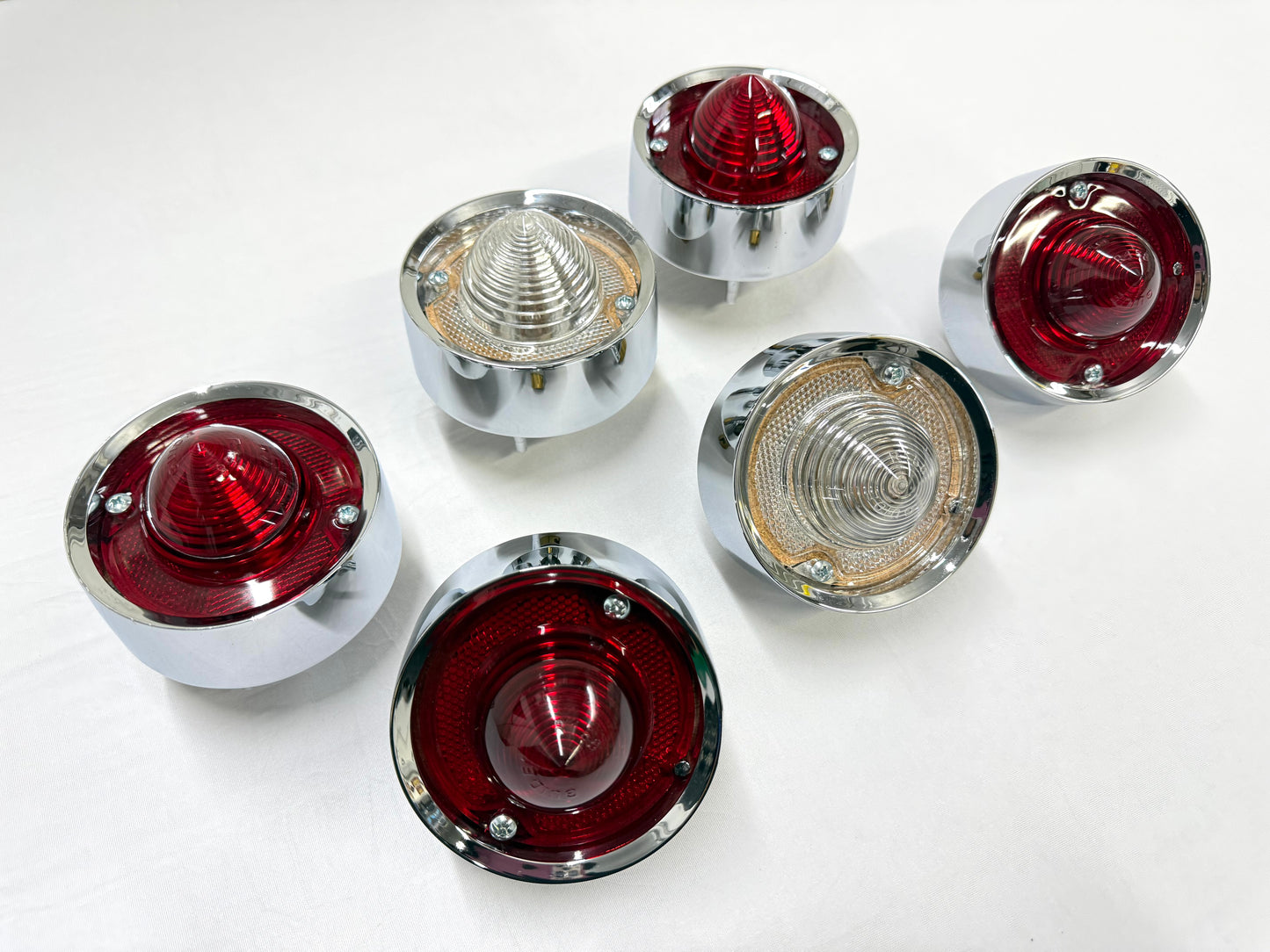 1958 CHEVY IMPALA TAIL LAMP ASSEMBLY COMPLETE PACKAGE SET (TAIL LIGHT KIT) / IMPORT CHROME [NEW]