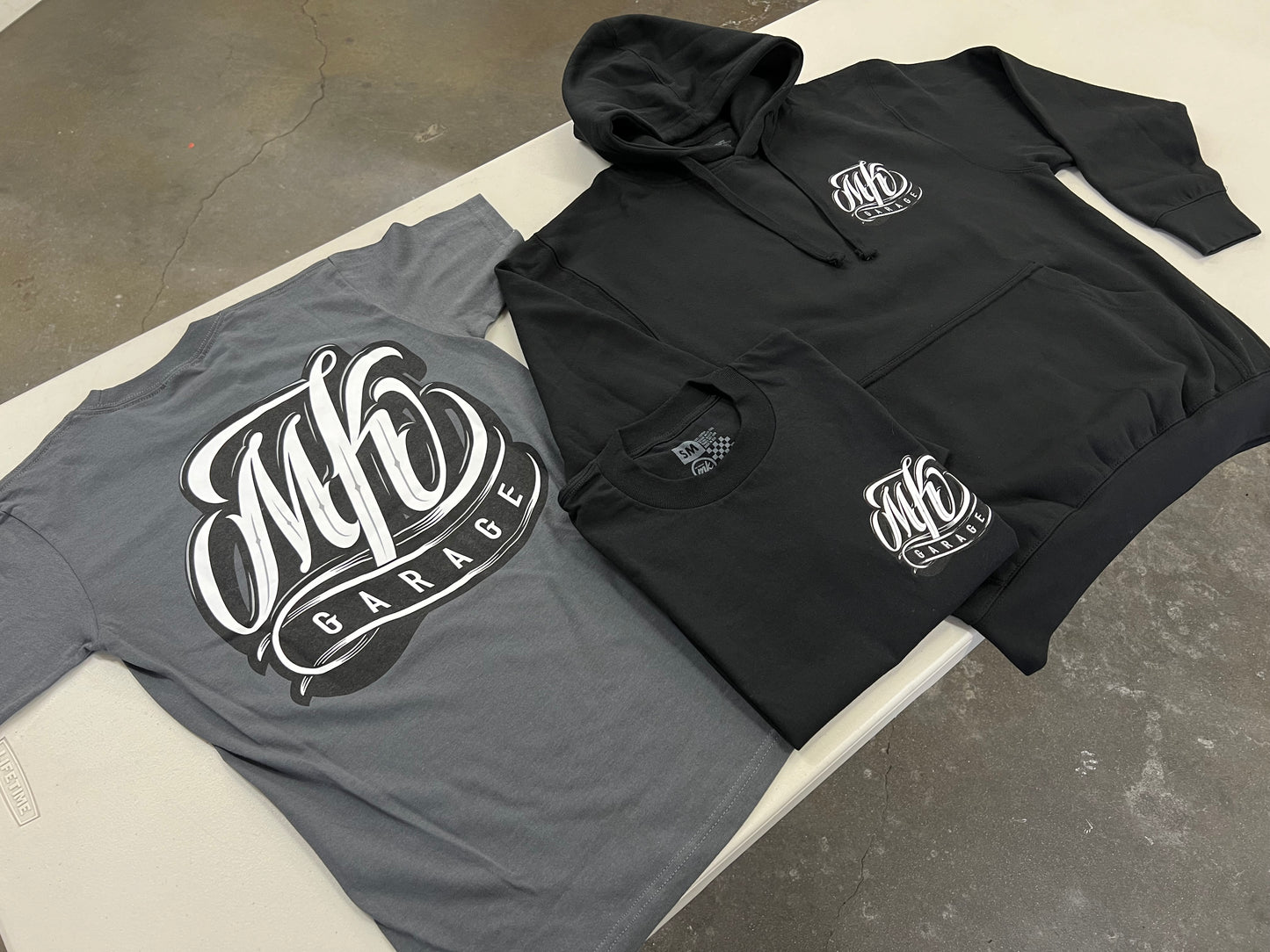 MK GARAGE | OG ABEL DESIGN COMFORT PULLOVER HOODIE SWEATER [BLACK/S-3XL] / Classic car Lowrider Hydraulics Mens Ladies Unisex Hooded Sweatshirt Fleece