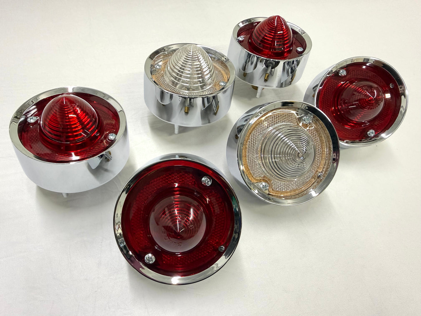 1958 CHEVY IMPALA TAIL LAMP ASSEMBLY COMPLETE PACKAGE SET (TAIL LIGHT KIT) / IMPORT CHROME [NEW]