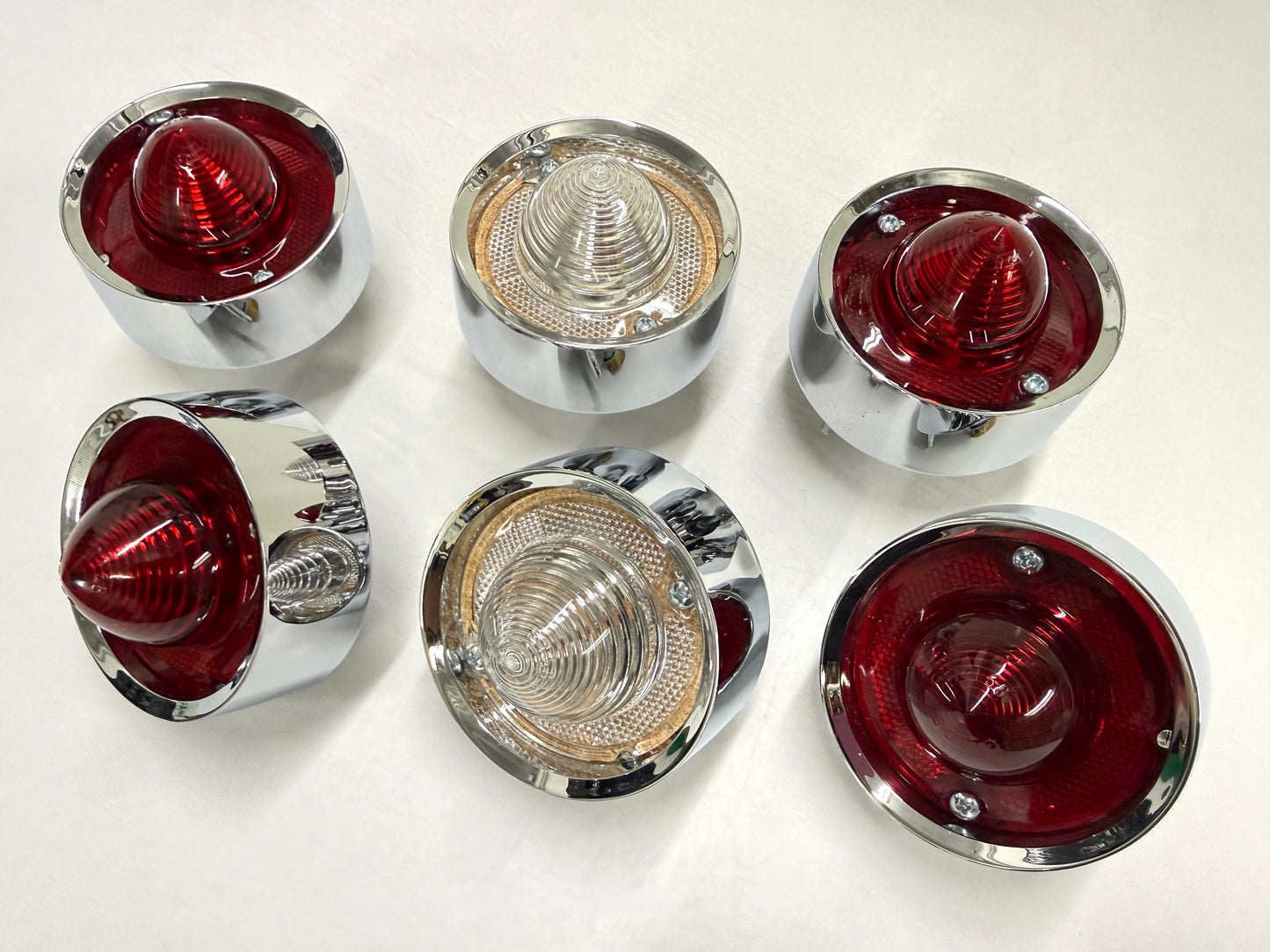 1958 CHEVY IMPALA TAIL LAMP ASSEMBLY COMPLETE PACKAGE SET (TAIL LIGHT KIT) / IMPORT CHROME [NEW]