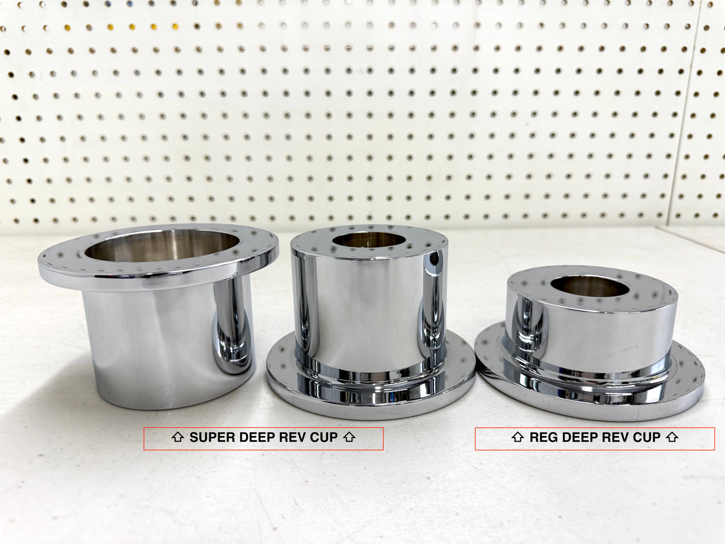 SUPER DEEP REVERSE CUPS (PAIR) / CHROME FINISH [LOWRIDER HYDRAULICS]