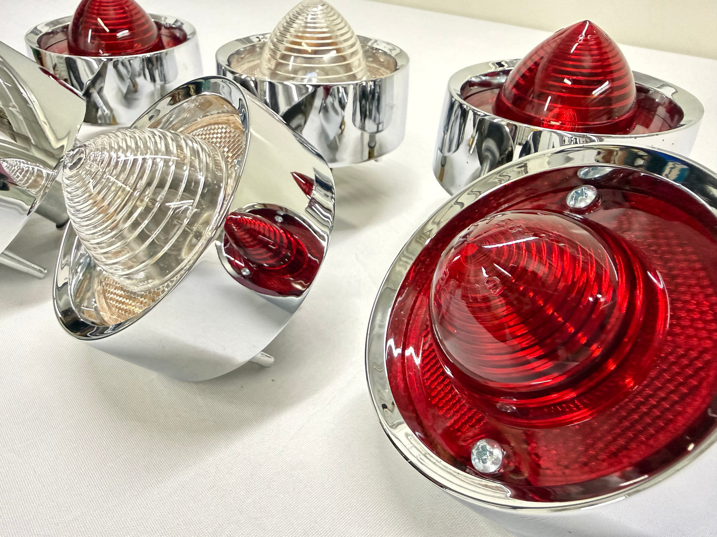 1958 CHEVY IMPALA TAIL LAMP ASSEMBLY COMPLETE PACKAGE SET (TAIL LIGHT KIT) / IMPORT CHROME [NEW]