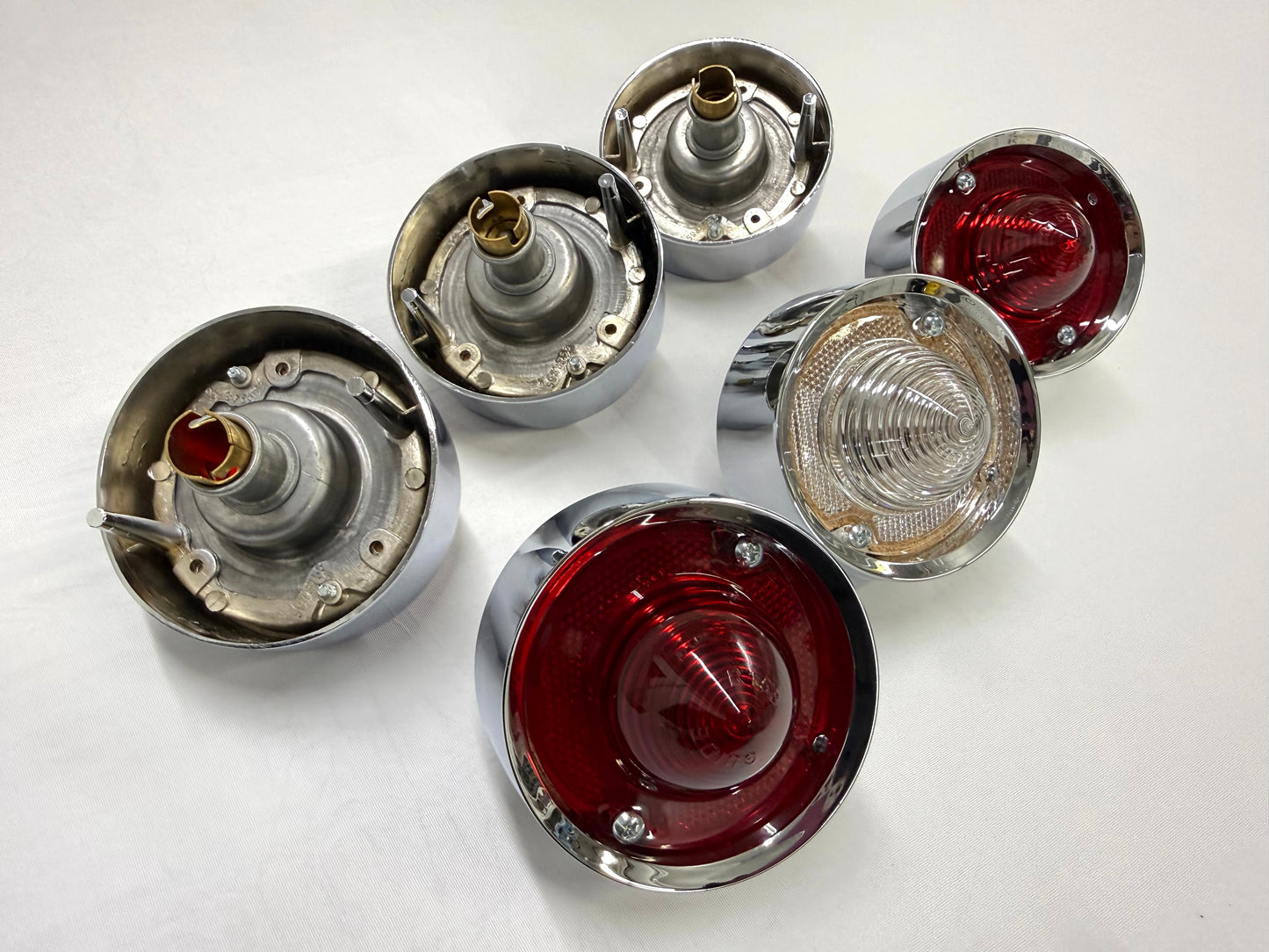 1958 CHEVY IMPALA TAIL LAMP ASSEMBLY COMPLETE PACKAGE SET (TAIL LIGHT KIT) / IMPORT CHROME [NEW]