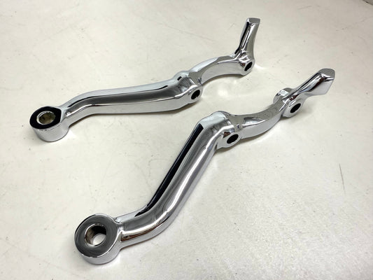 1959-64 CHEVY IMPALA BELAIR BISCAYNE DRUM BRAKE SPINDLE STEERING ARM KNUCKLES (PAIR) / SHOW CHROME FINISH [NEW]