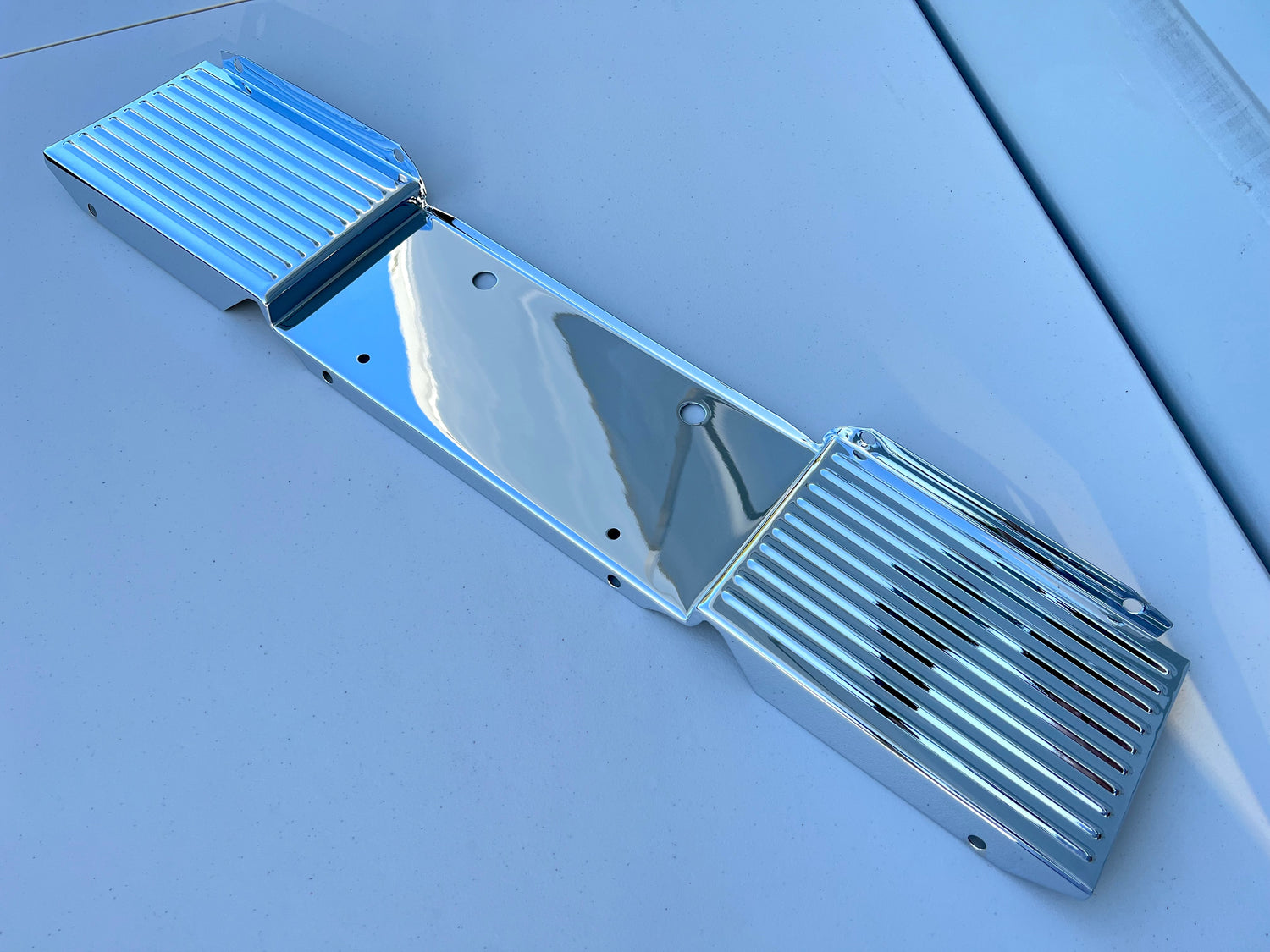 1962 CHEVROLET IMPALA , FULL-SIZE PASSENGER CAR REAR LICENSE PLATE PANEL  [NEW] [CHROME FINISH]